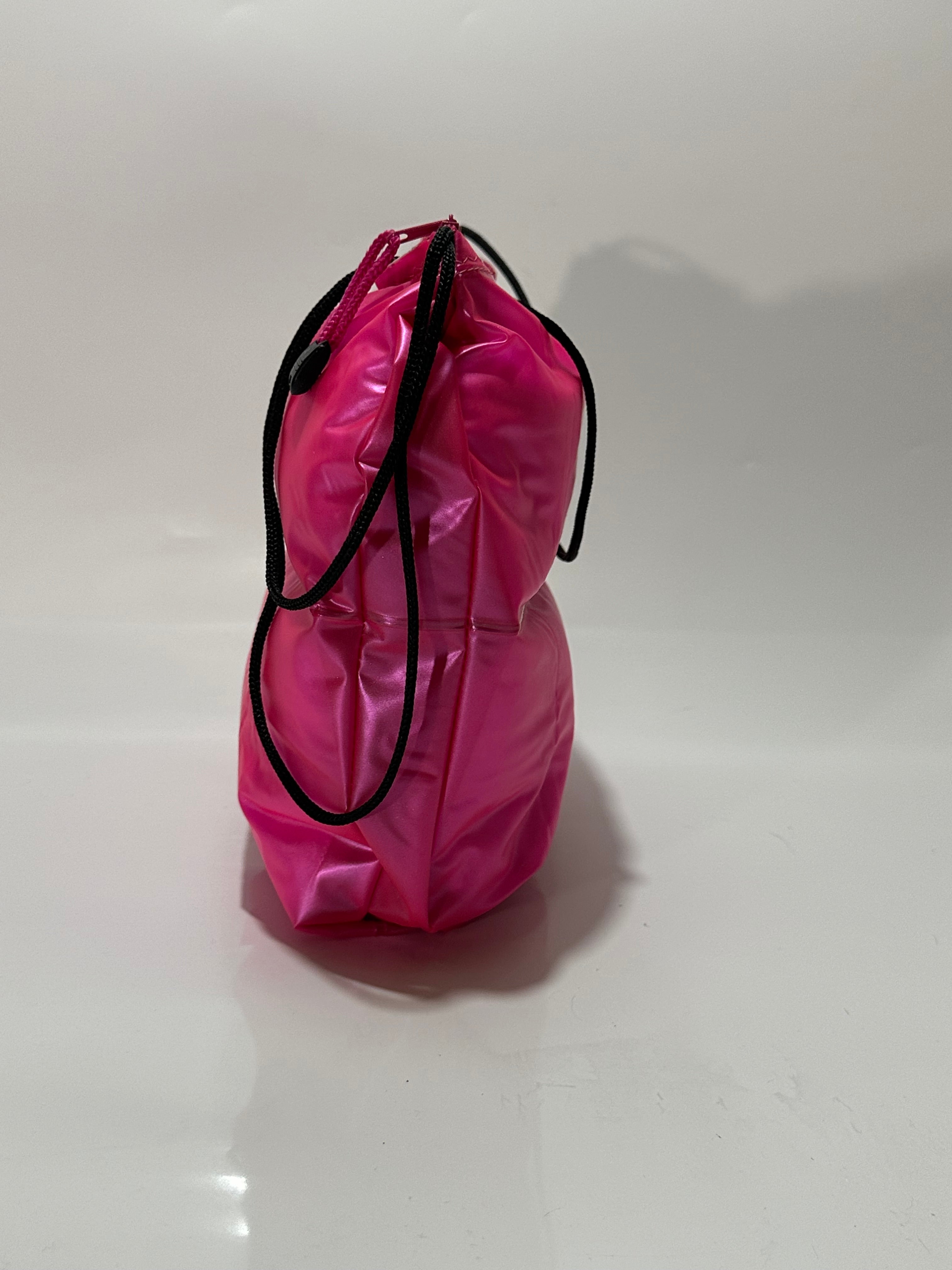 Pink vinyl bag with zipper
